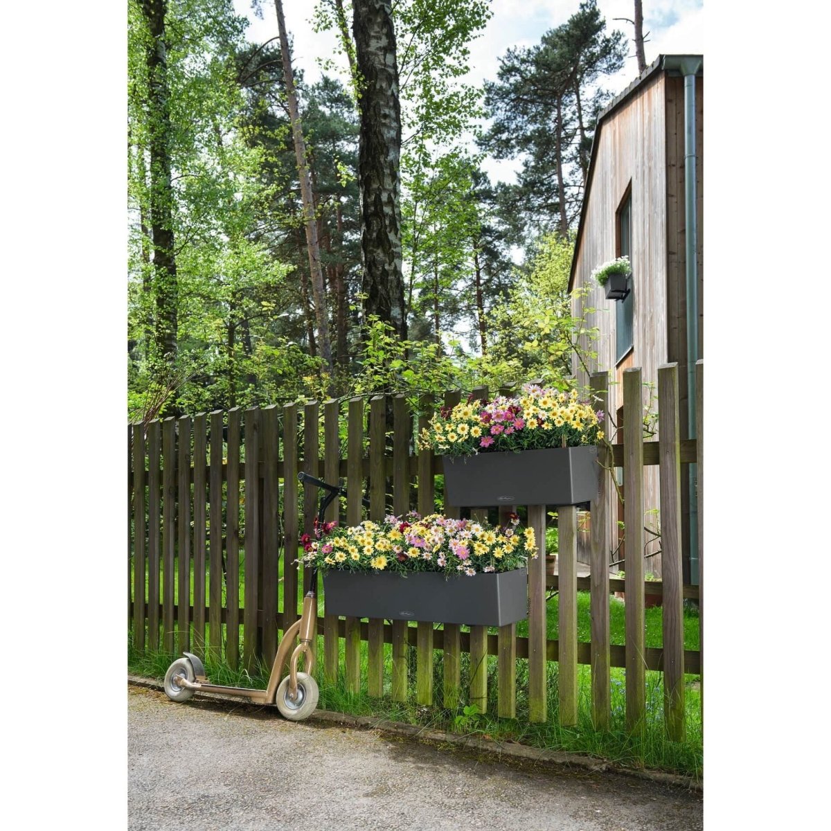 LECHUZA BALCONERA Color Komplettset schiefergrau - SHW - FIRE