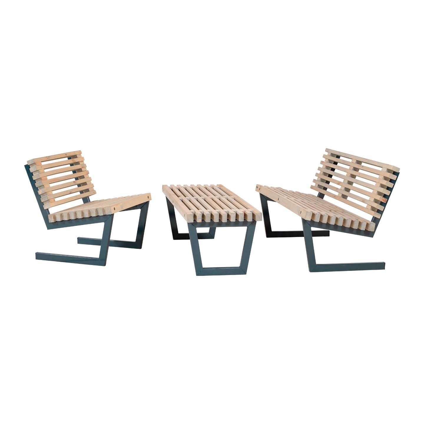 Loungeset 3-teilig - Sessel, Bank/Tisch und Sofa Default Title