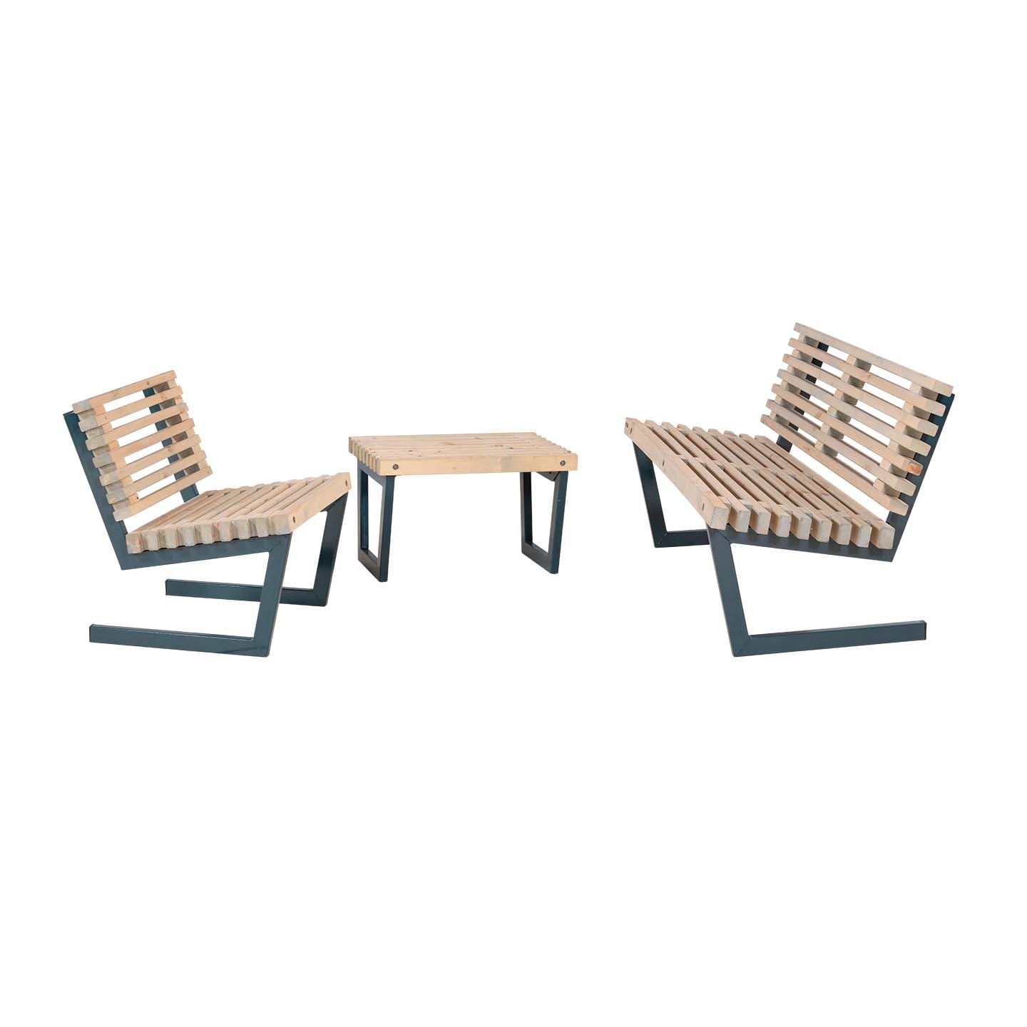 Loungeset 3-teilig - Sessel, Hocker/Tisch und Sofa Default Title