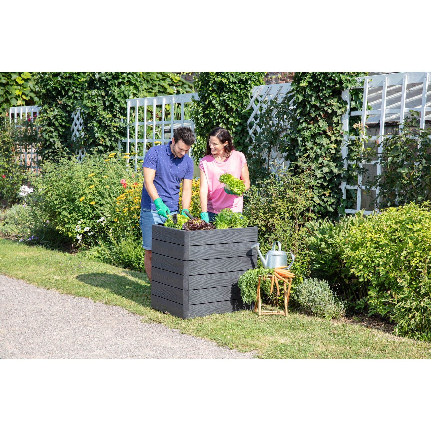 GARANTIA Hochbeet mit Wassersparsystem - Wood -