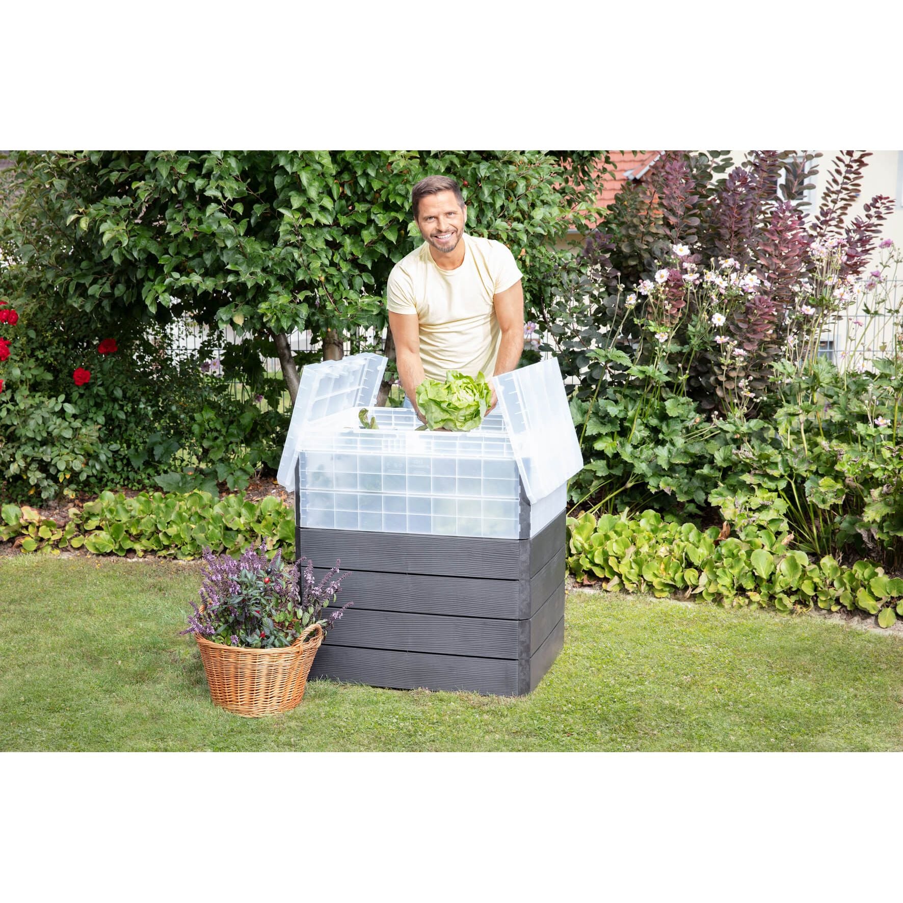 GARANTIA Hochbeet mit Frühbeet, Wachstumsmodul & Wassersparsystem