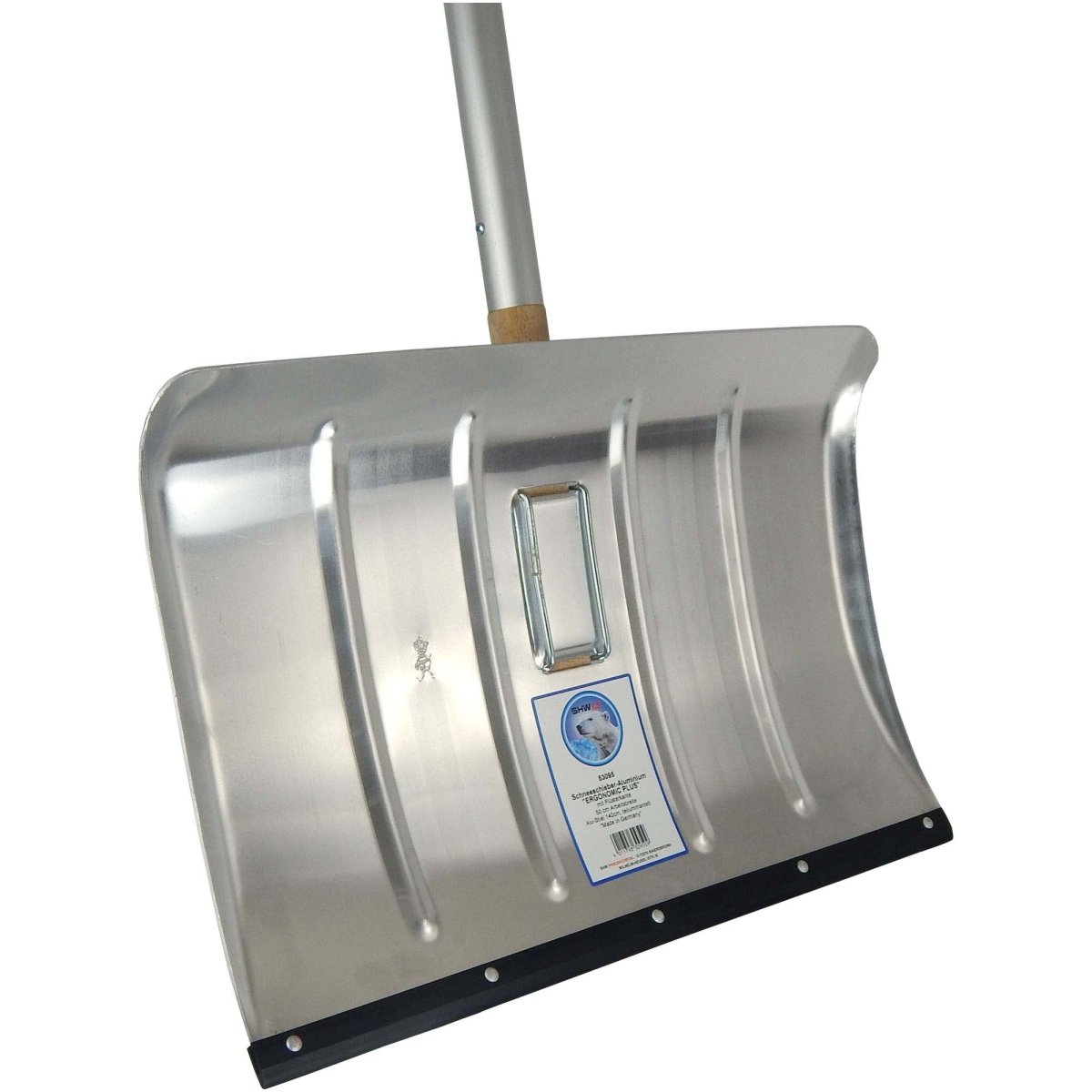 SHW Schneeschieber - Aluminium 50 cm mit Flüsterkante und ergonomischem Stiel - SHW - FIRE