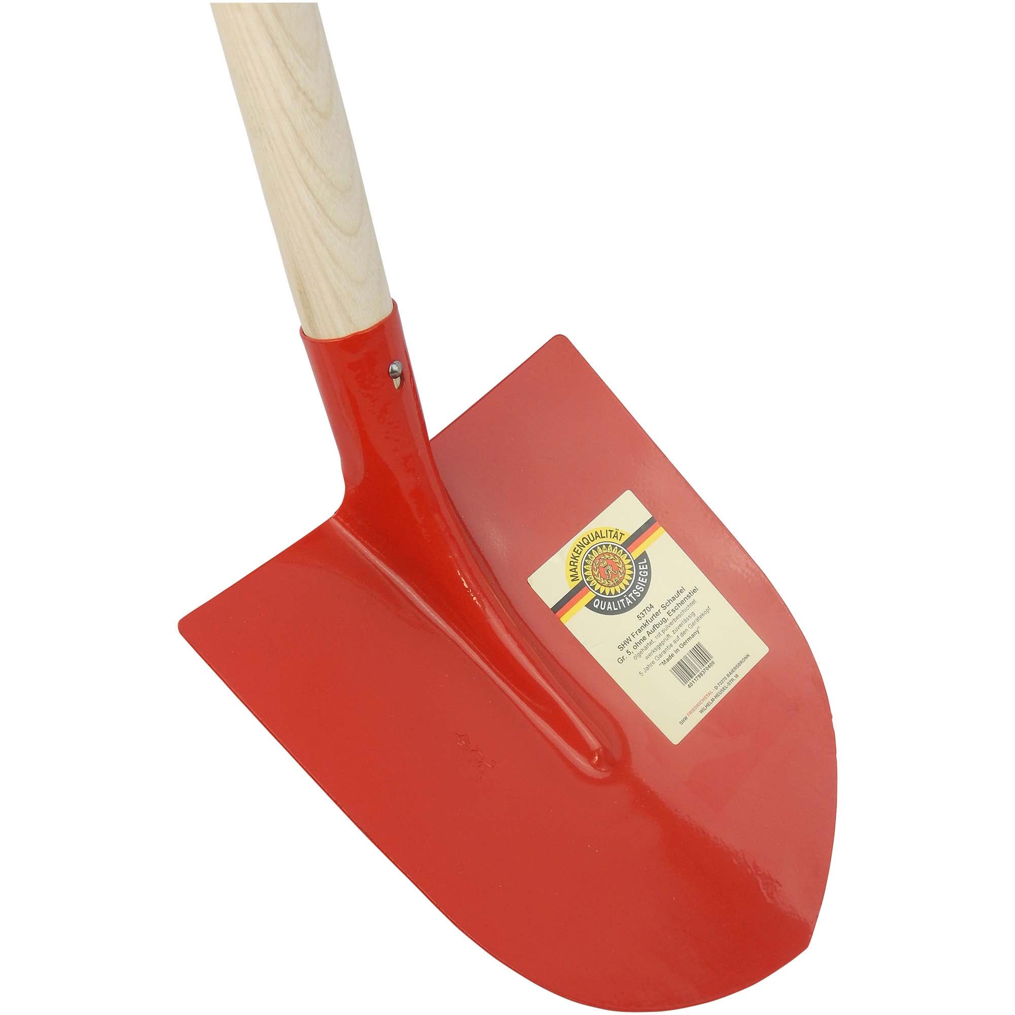 SHW Frankfurter Schaufel, Gr. 5, rot, mit Eschenstiel Ohne Aufbug