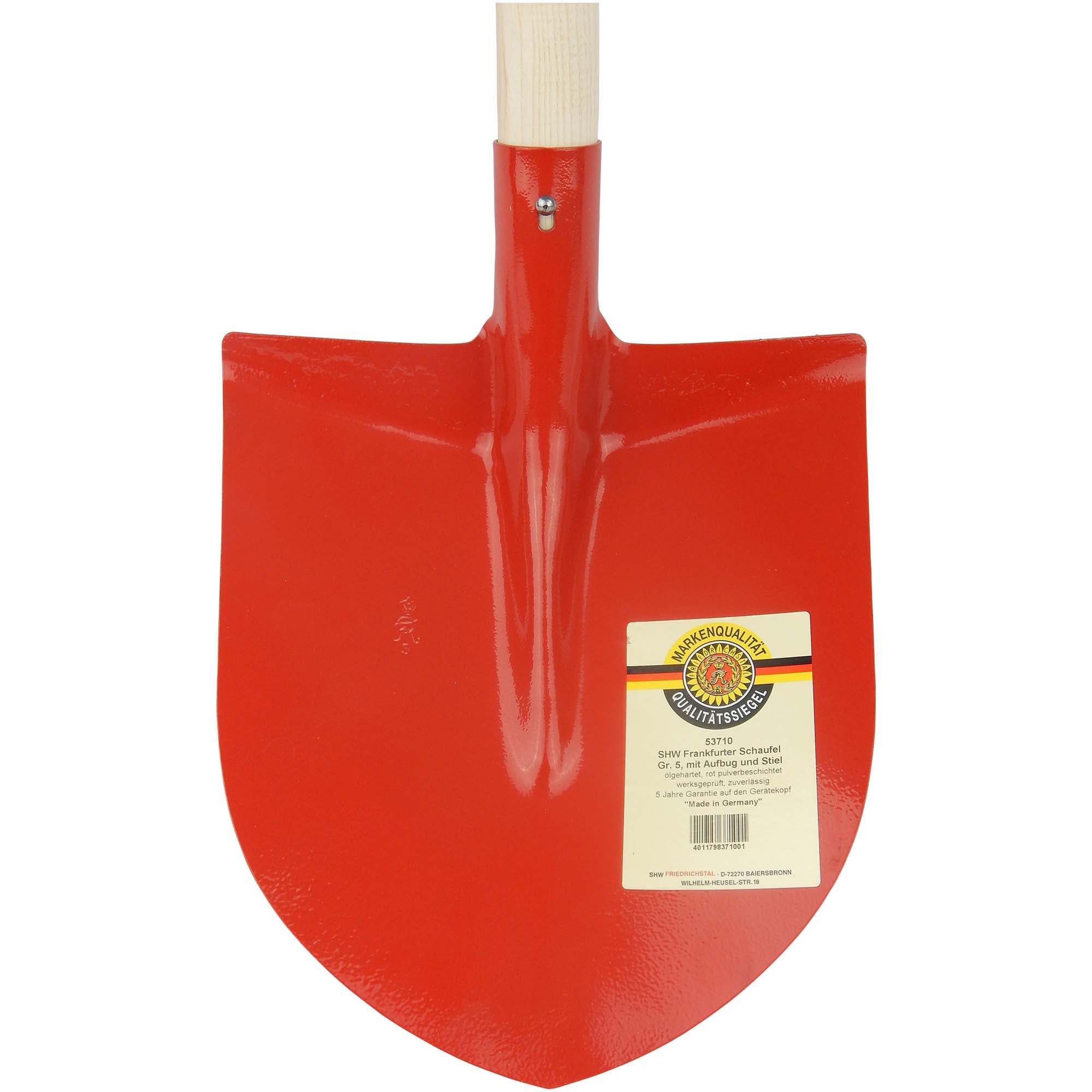 SHW Frankfurter Schaufel, Gr. 5, rot, mit Eschenstiel Mit Aufbug