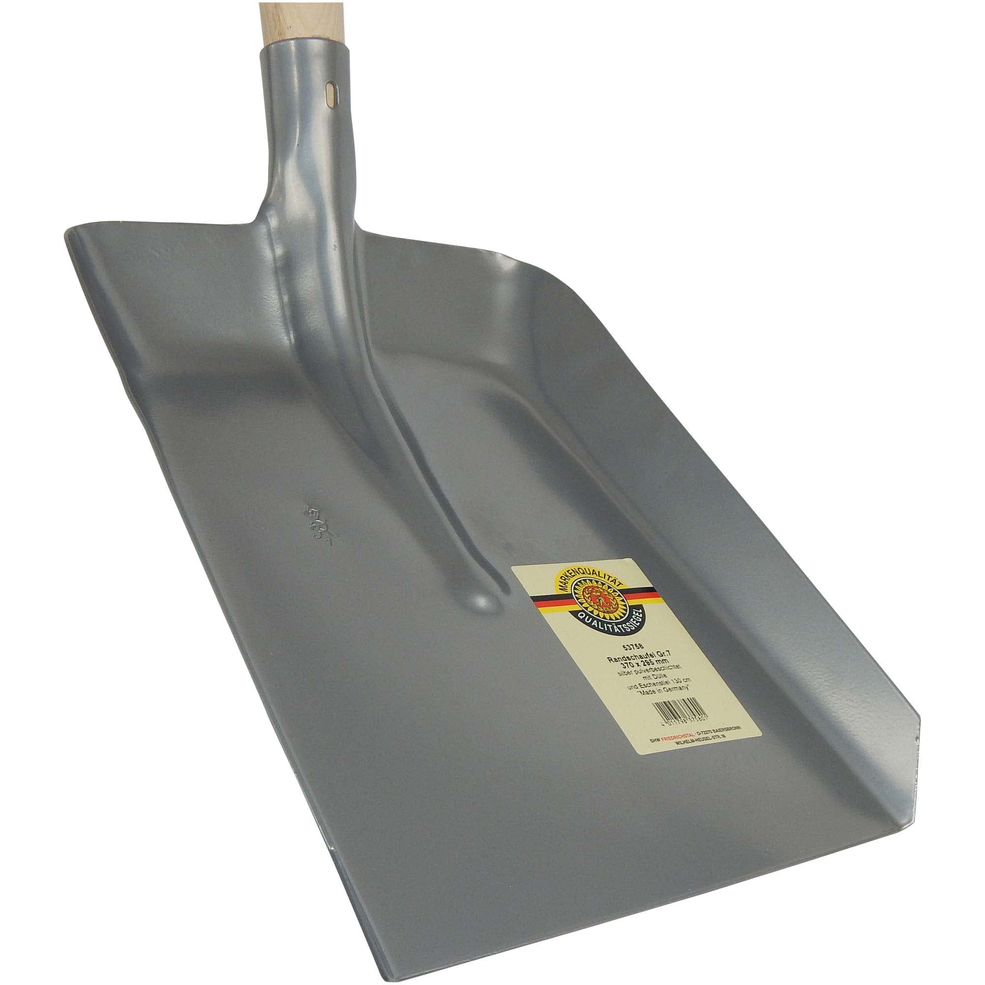 SHW Randschaufel silber gepulvert mit Eschenstiel 135 cm 370 x 295 mm