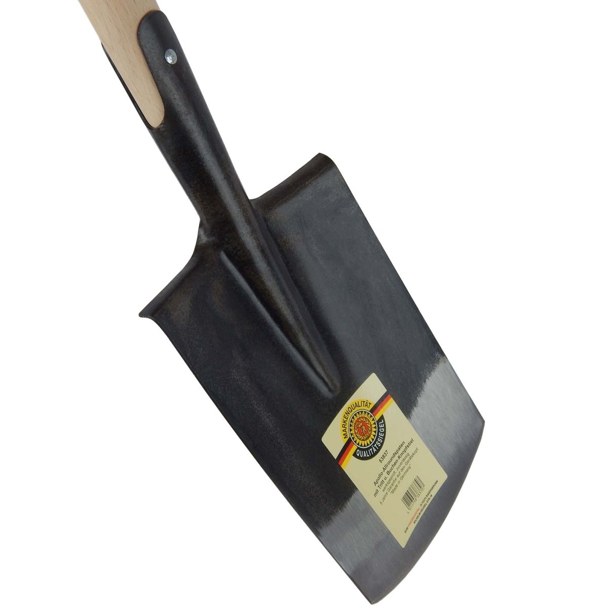 SHW Apollo - Spaten 1/2 poliert, mit umgebogenem Tritt und Buchenstiel - SHW - FIRE