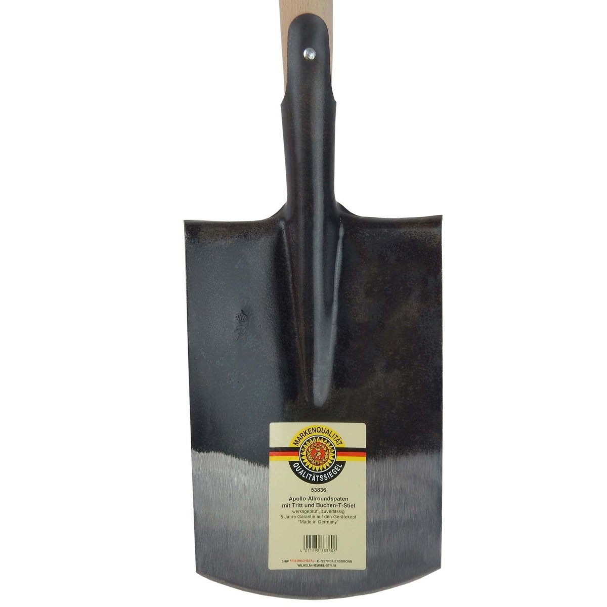 SHW Apollo - Spaten 1/2 poliert, mit umgebogenem Tritt und Buchenstiel - SHW - FIRE