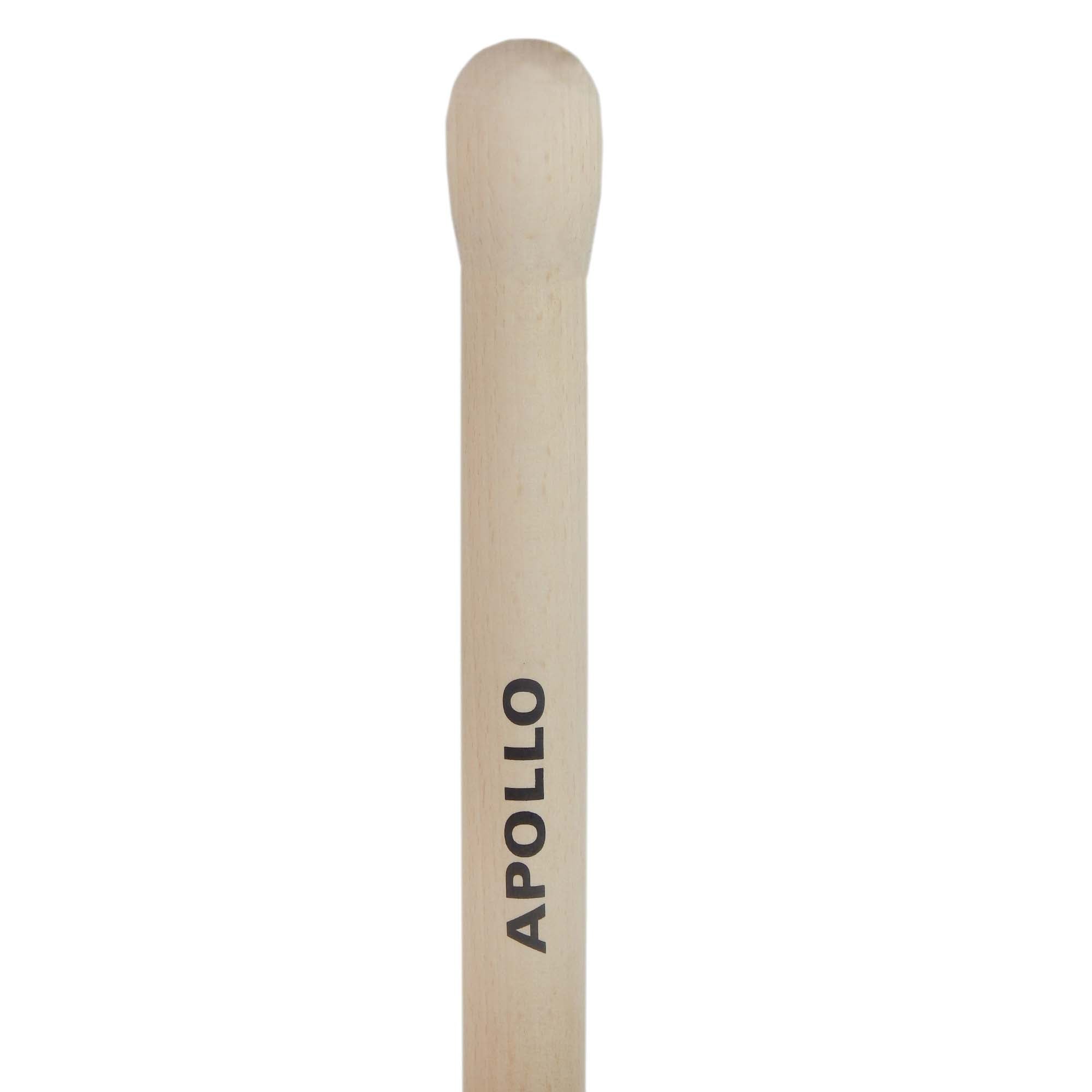 SHW Apollo-Spaten 1/2 poliert, mit umgebogenem Tritt und Buchenstiel Knopf-Griff