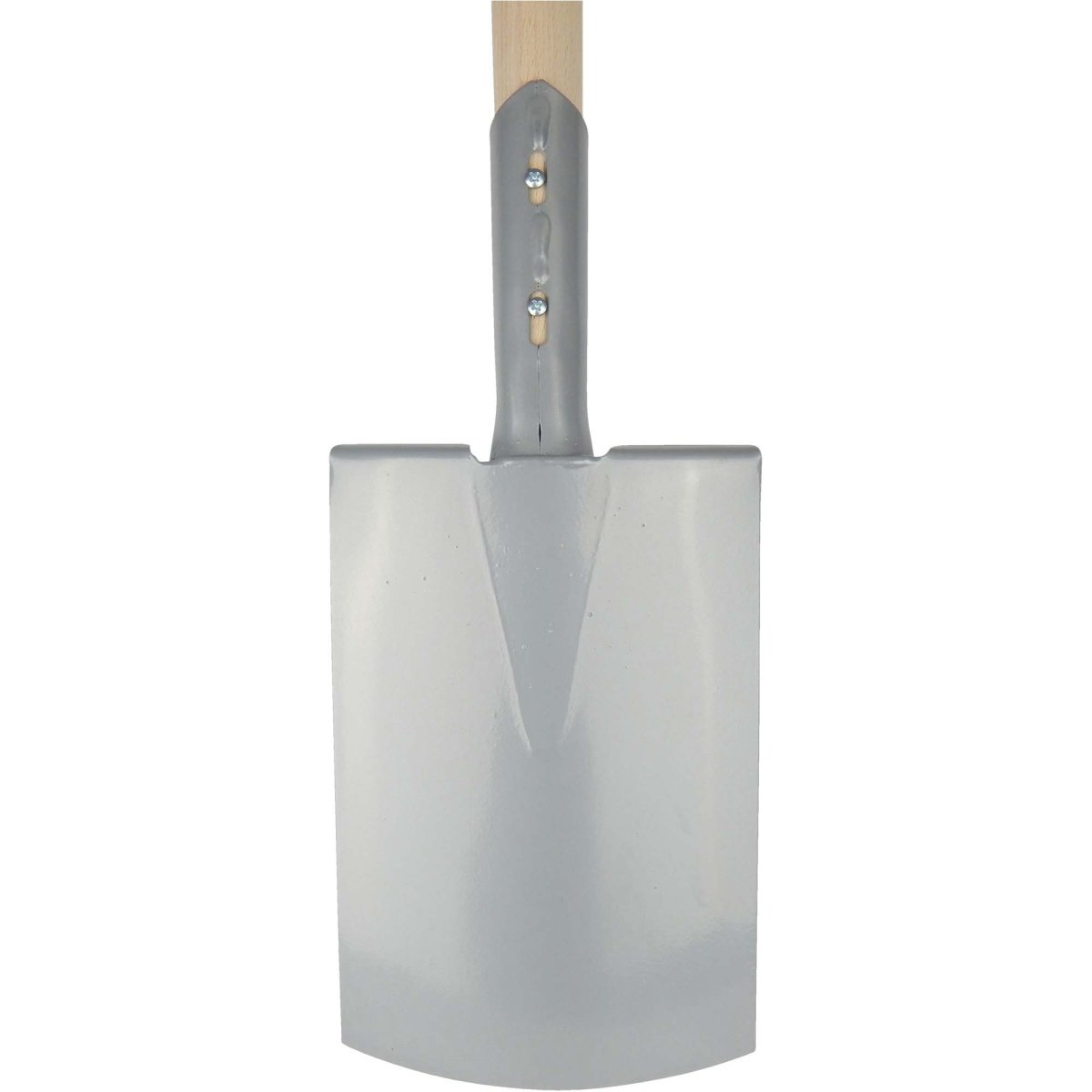 SHW Havau - Rohrdüllspaten Gärtnerform silber gepulvert mit umgebogenem Tritt und Buchenstiel - SHW - FIRE