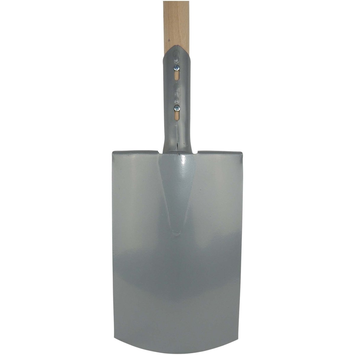 SHW Havau - Rohrdüllspaten Gärtnerform silber gepulvert mit umgebogenem Tritt und Buchenstiel - SHW - FIRE