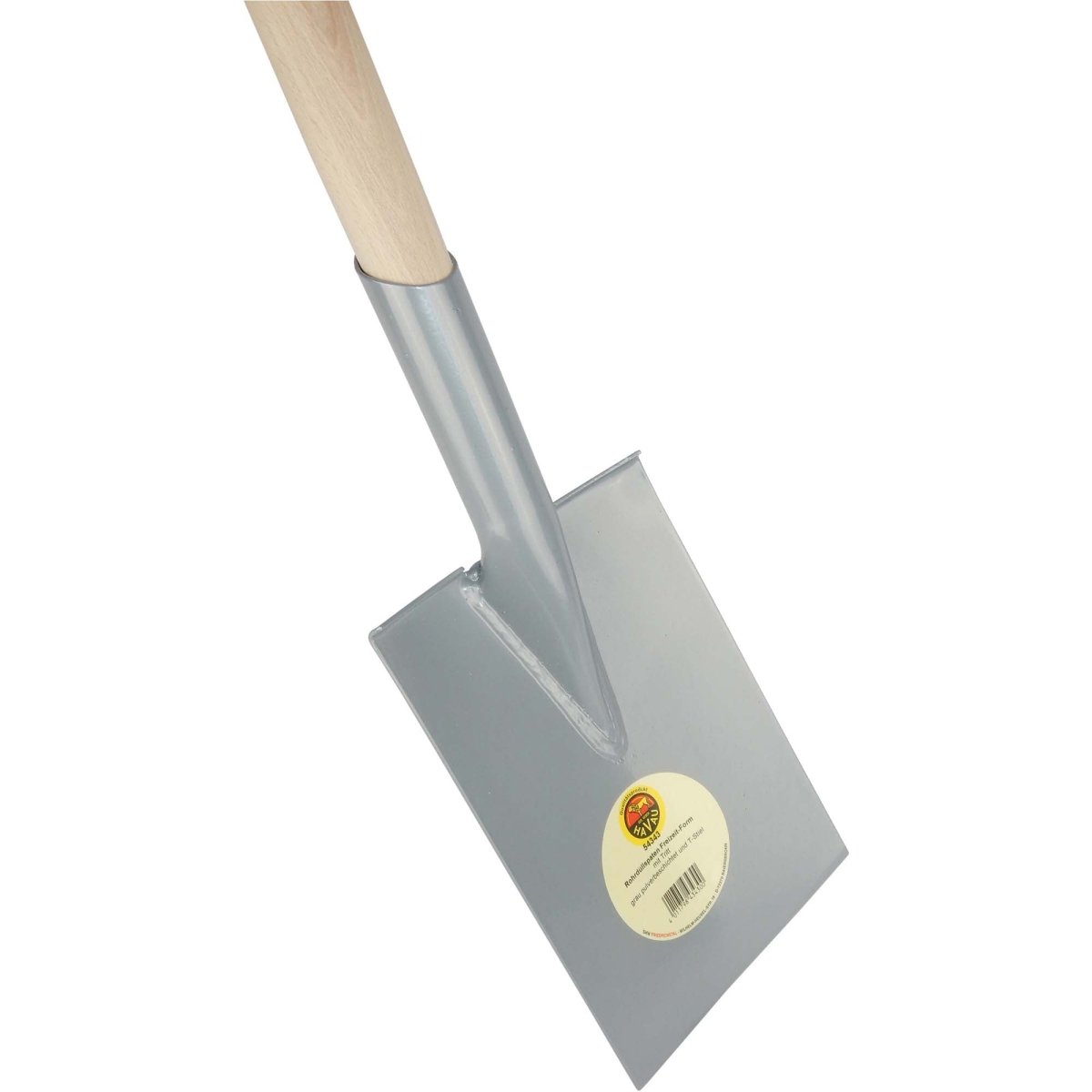 SHW Havau - Rohrdüllspaten Gärtnerform silber gepulvert mit umgebogenem Tritt und Buchenstiel - SHW - FIRE