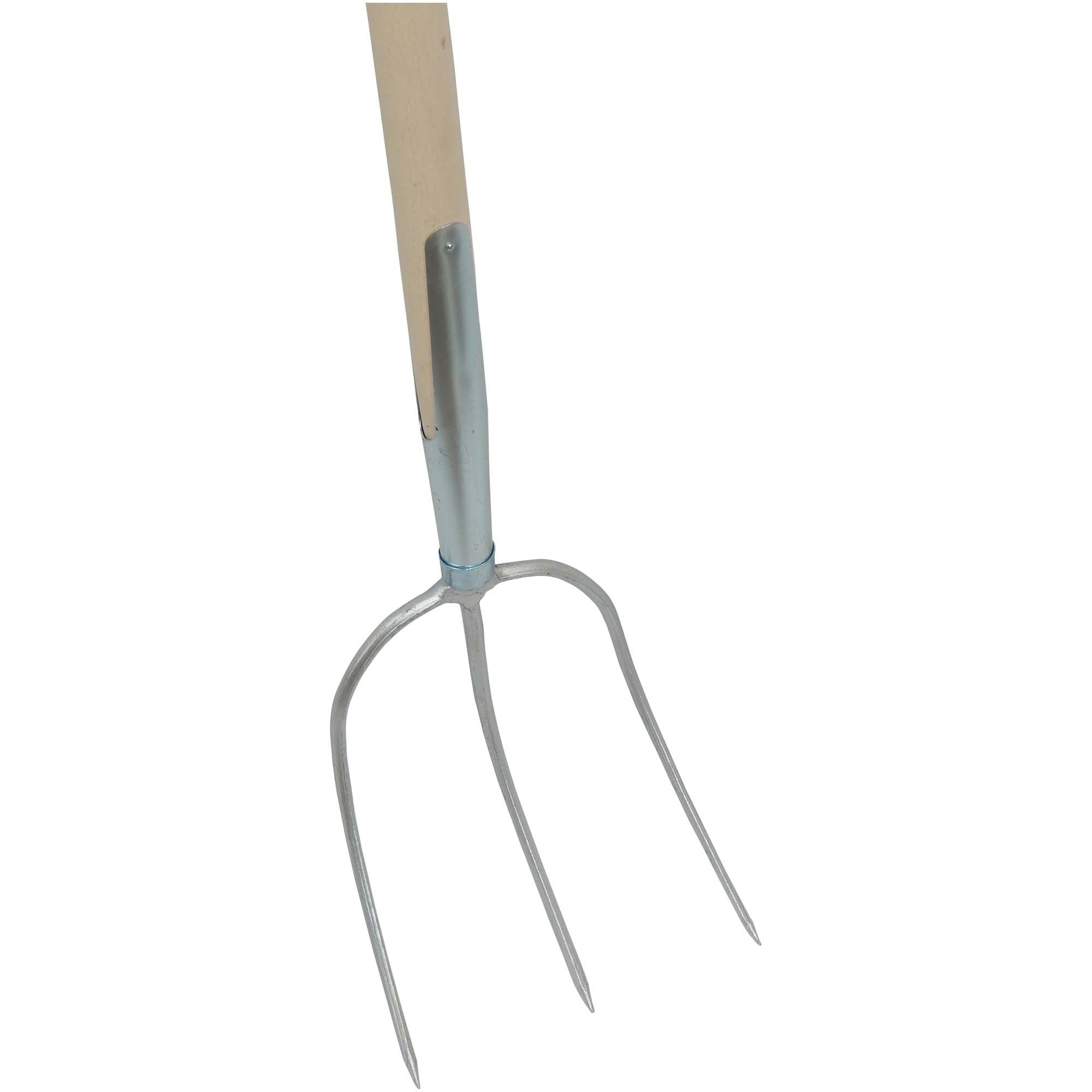 SHW HAVAU-Streugabel 1/1 silber mit Schienenzwinge und gebogenem Buchenstiel 260 x 200 mm