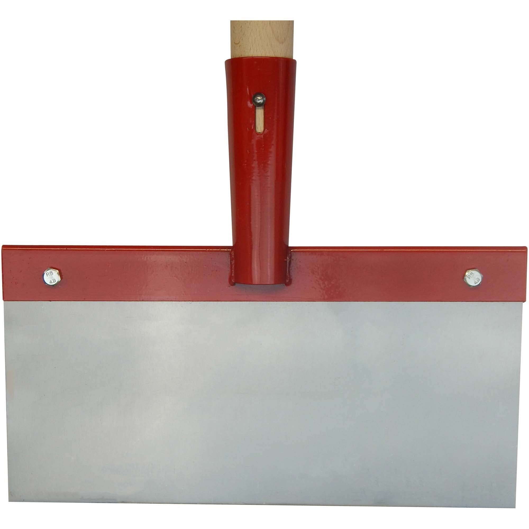 SHW Stoßscharre mit auswechselbarem Federstahlblatt 1,0 mm stark und Holzstiel 300 x 160 mm