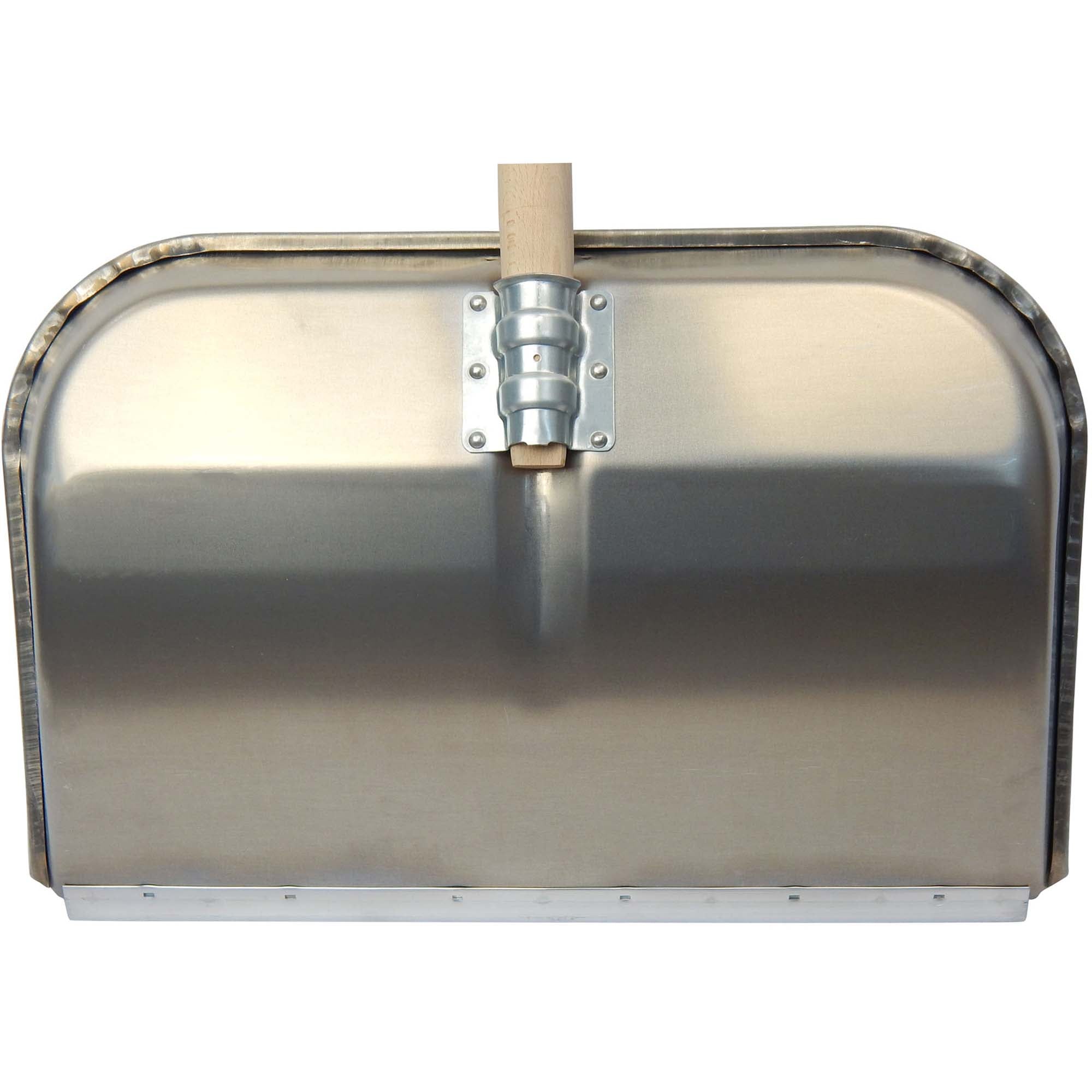 SHW Aluminium-Schneeräumer mit hochgezogenem Seitenrand und Holzstiel 580 x 400 mm