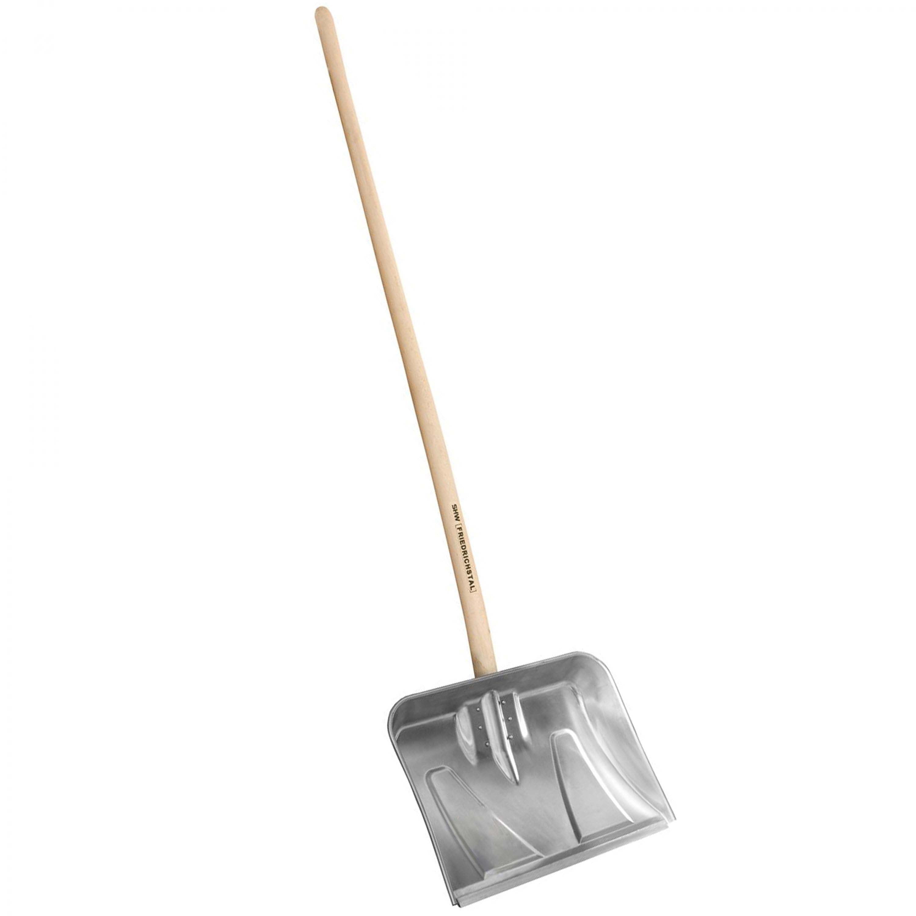 SHW Aluminium Schneeräumer mit hochgezogenem Seitenrand und Holzstiel Default Title