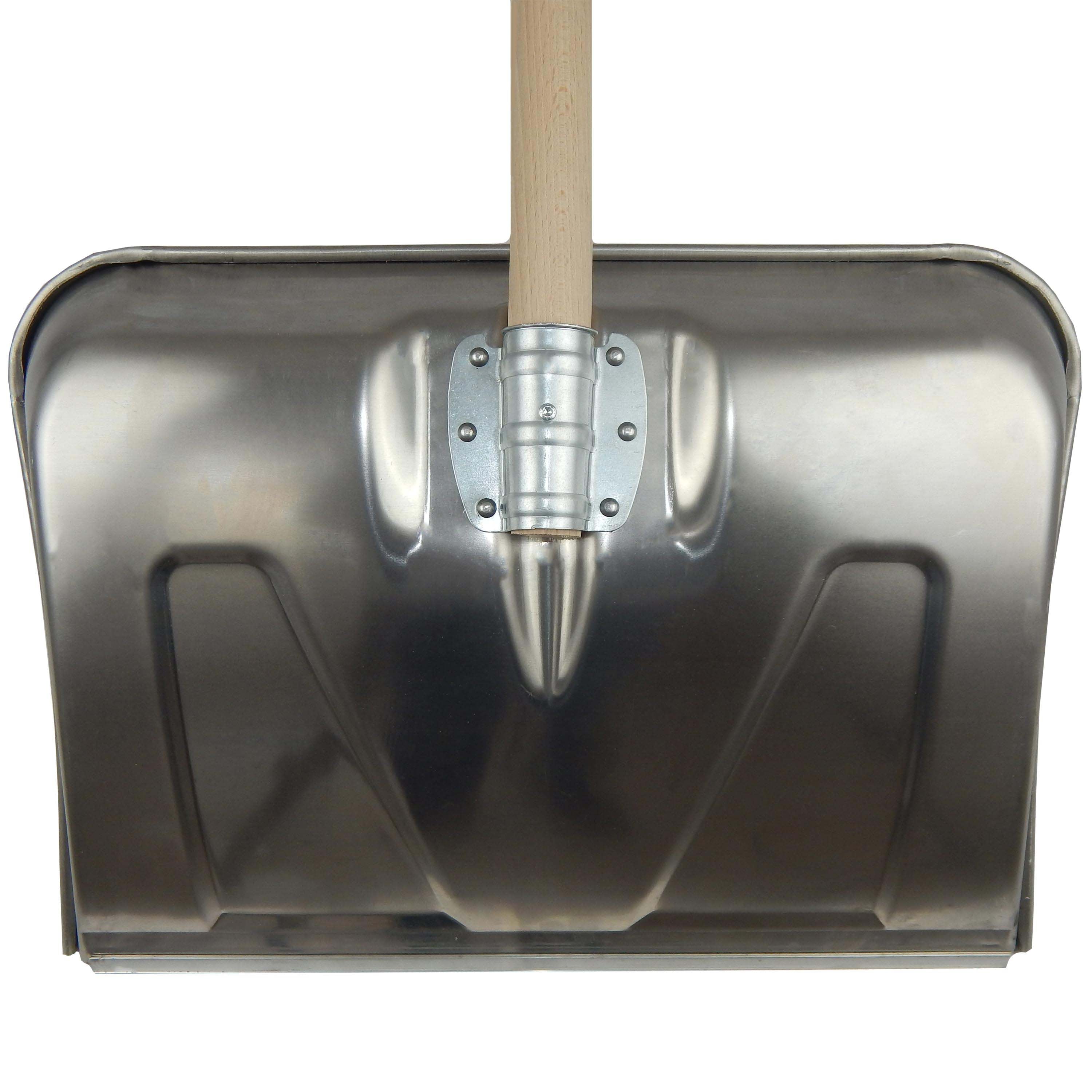 SHW Aluminium Schneeräumer mit hochgezogenem Seitenrand und Holzstiel Default Title