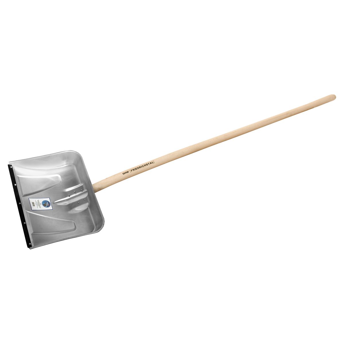 SHW Aluminium-Schneeräumer - Flüsterkante - mit hochgezogenem Seitenrand und Holzstiel Default Title