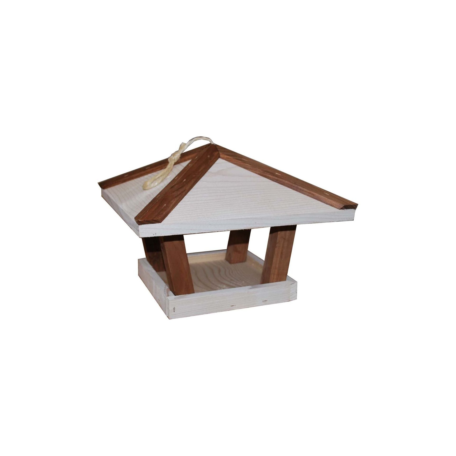 Futterhaus Eifel ca. 36x36x27 cm - zum Aufhängen - braun/ weiß
