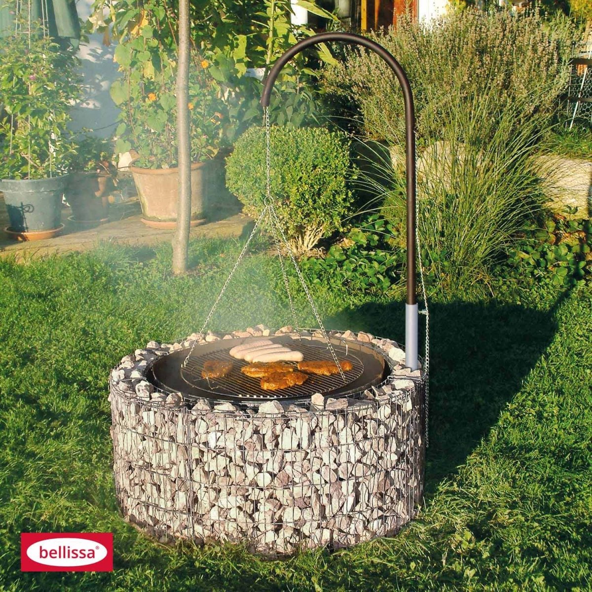 Bellissa Feuer - und Grillstelle inkl. Grillrost, Grillgalgen und Ketten - SHW - FIRE