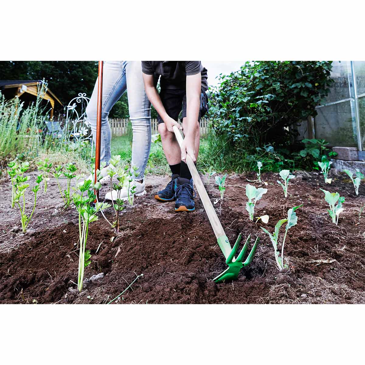 SHW Kinder-Gartenhäckchen, 3 Zinken mit Hartholzstiel