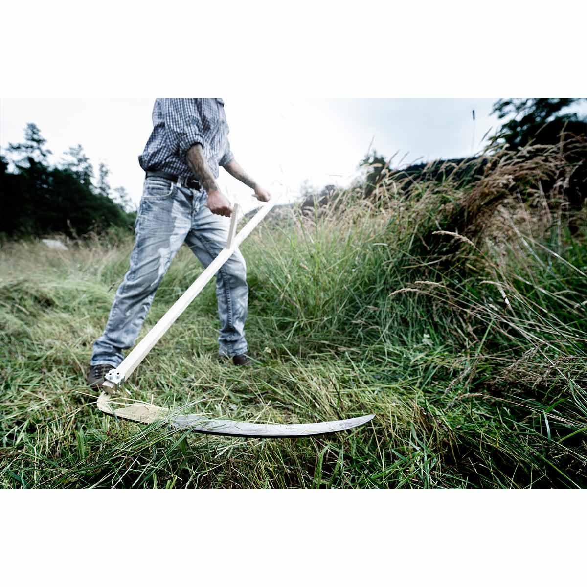 SET: SHW Sense "Friedrichstal" 650 mm + Sensenring mit Schlüssel + Holzworb