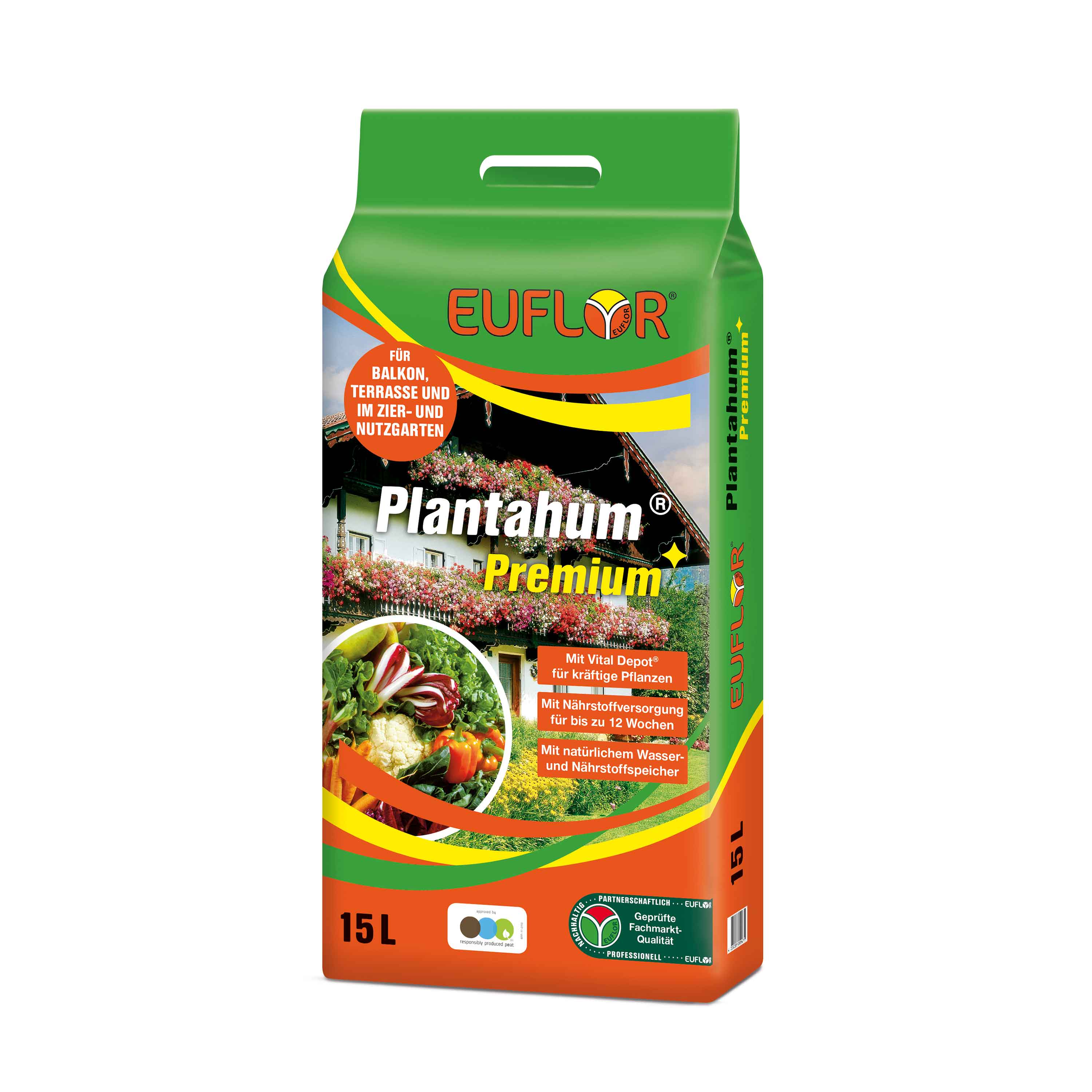 EUFLOR Pflanzerde Plantahum Premium - 15 Liter Tragebeutel