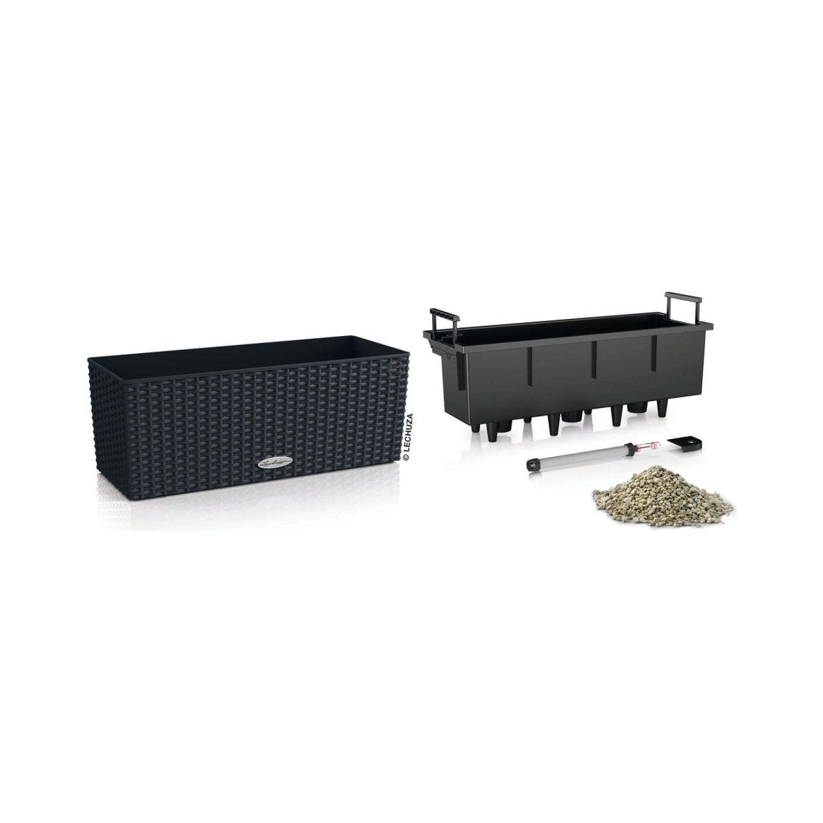 LECHUZA BALCONERA Cottage Komplettset granit - SHW - FIRE
