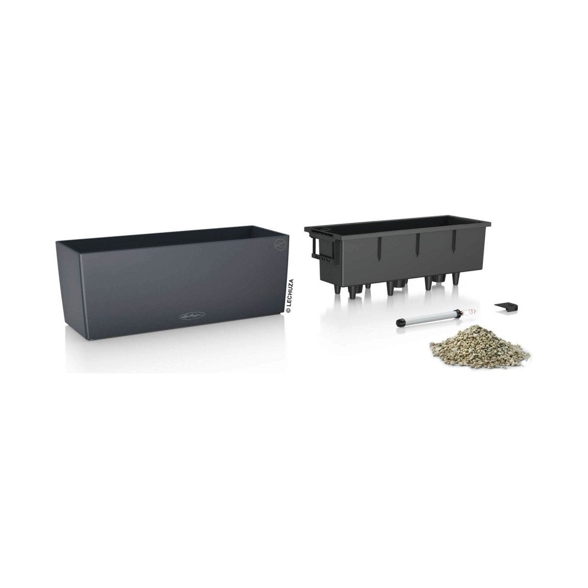 LECHUZA BALCONERA Color Komplettset schiefergrau - SHW - FIRE