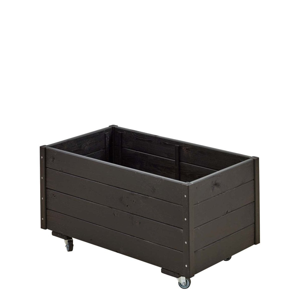 Pflanzkasten Gr. 88 x 48 x 47 cm - schwarz - mit Rollen - SHW - FIRE