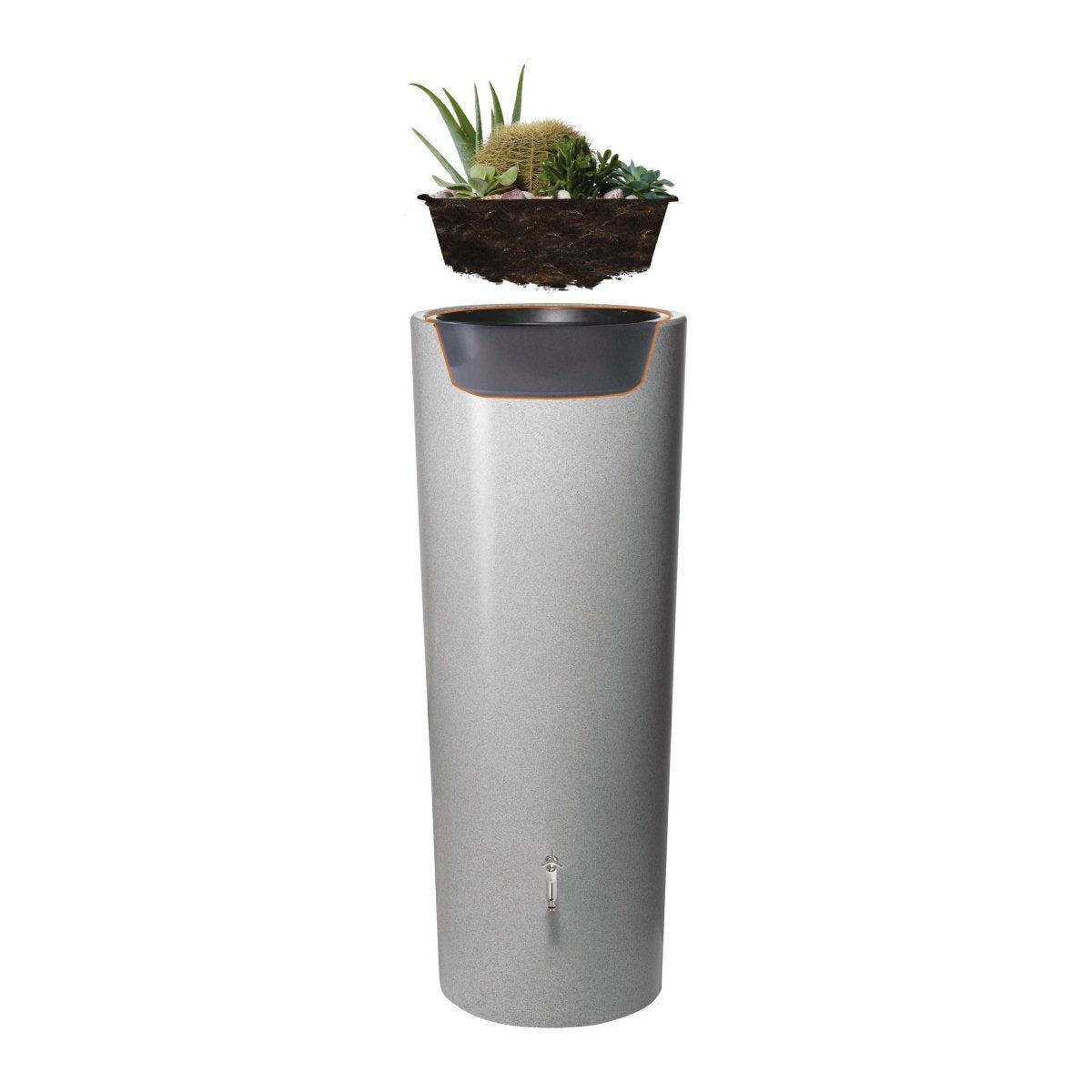 GARANTIA STONE 2in1 Regenspeicher 350 L, mit Pflanzschale - SHW - FIRE
