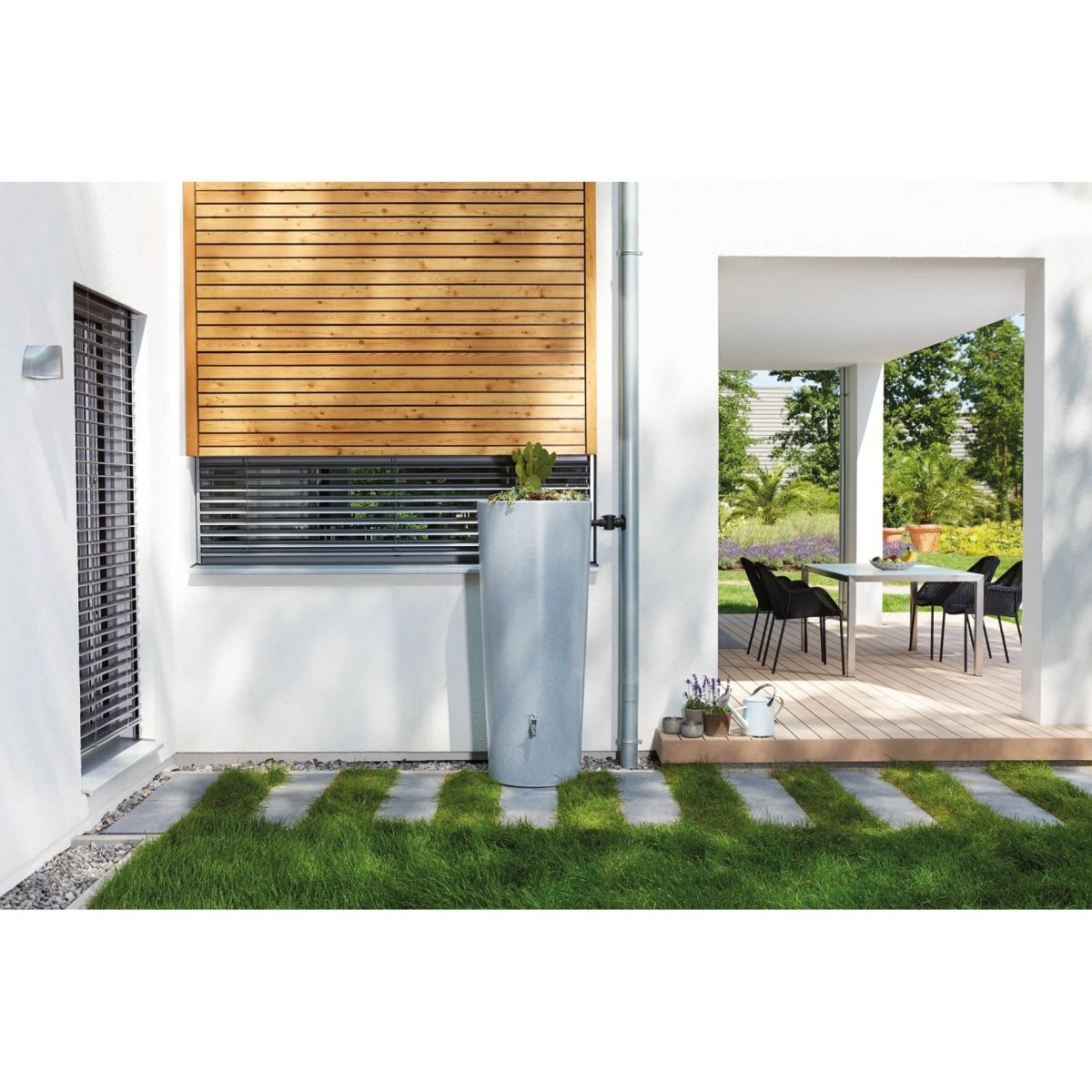 GARANTIA STONE 2in1 Regenspeicher 350 L, mit Pflanzschale - SHW - FIRE