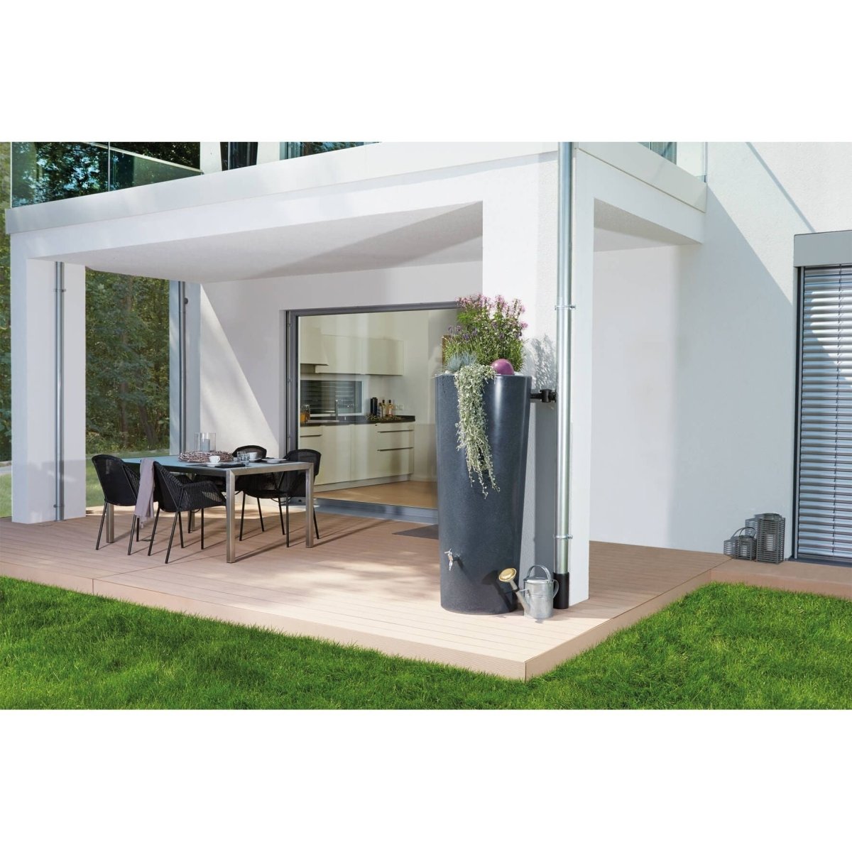 GARANTIA STONE 2in1 Regenspeicher 350 L, mit Pflanzschale - SHW - FIRE