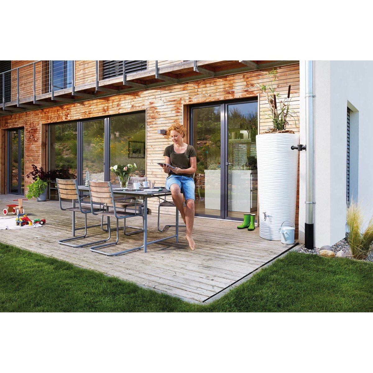 GARANTIA NATURA 2in1 Regenspeicher 350 L, mit Pflanzschale - SHW - FIRE