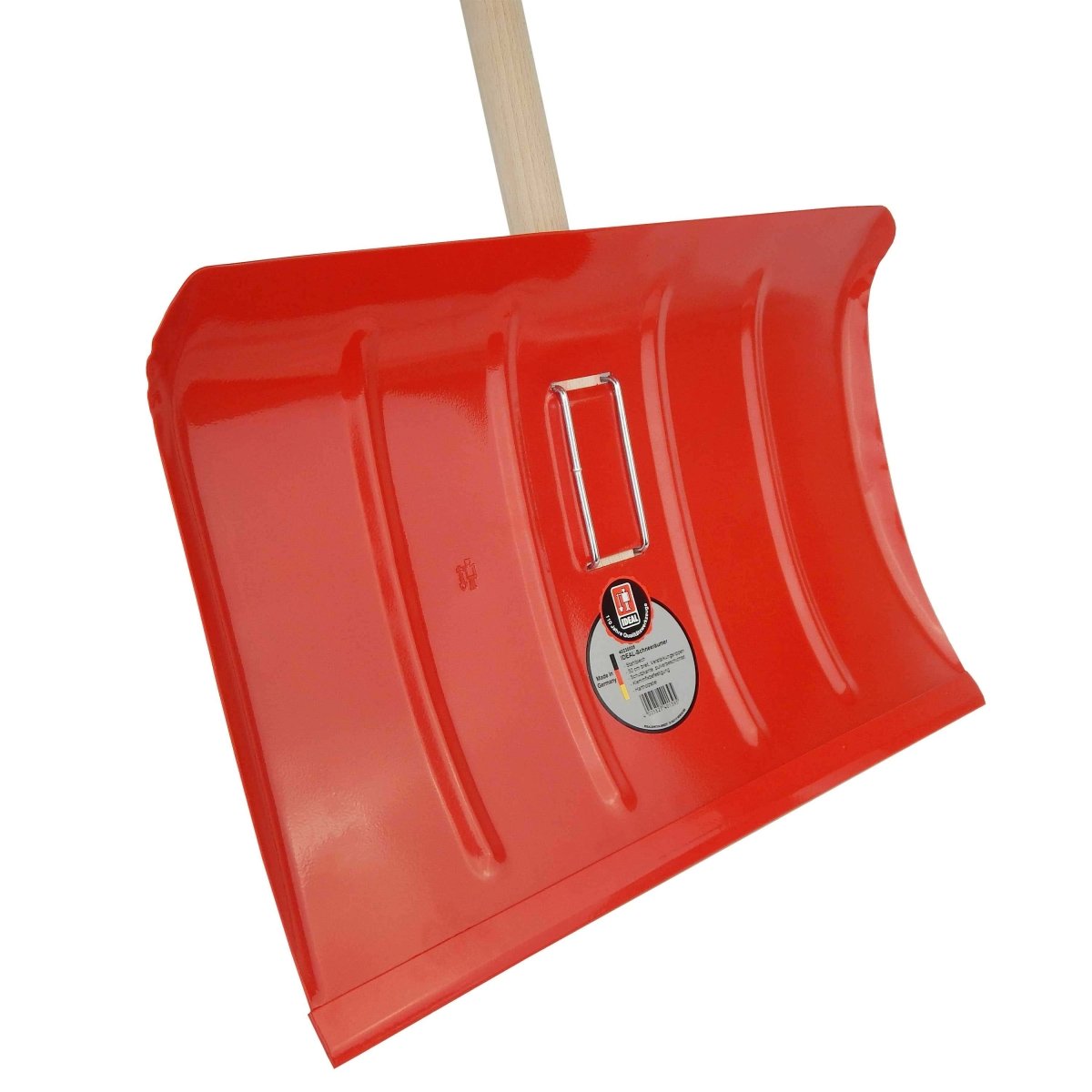 IDEAL Schneeschieber - Stahlblech 50 cm mit Schutzkante und Stiel - SHW - FIRE