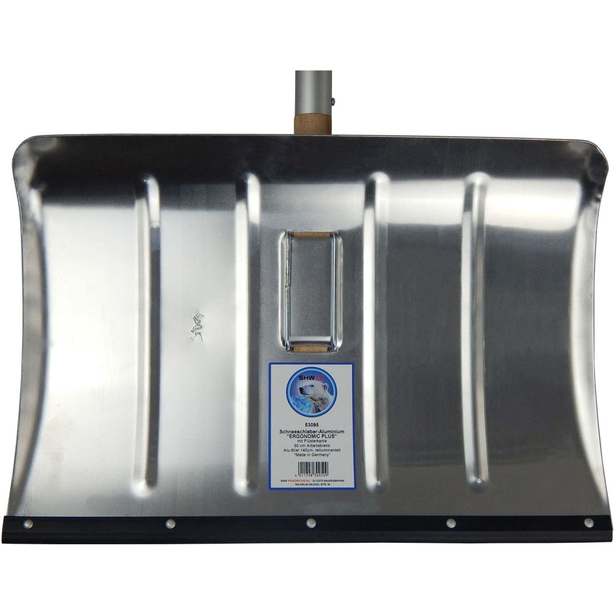 SHW Schneeschieber - Aluminium 50 cm mit Flüsterkante und ergonomischem Stiel - SHW - FIRE