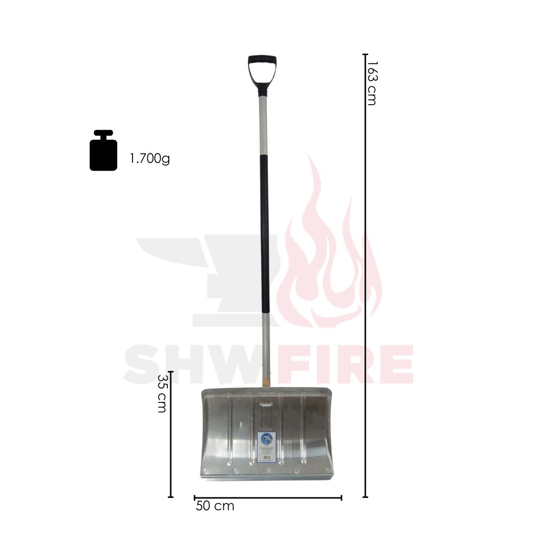 SHW Schneeschieber-Aluminium 50 cm mit Stahlkante und ergonomischem Stiel