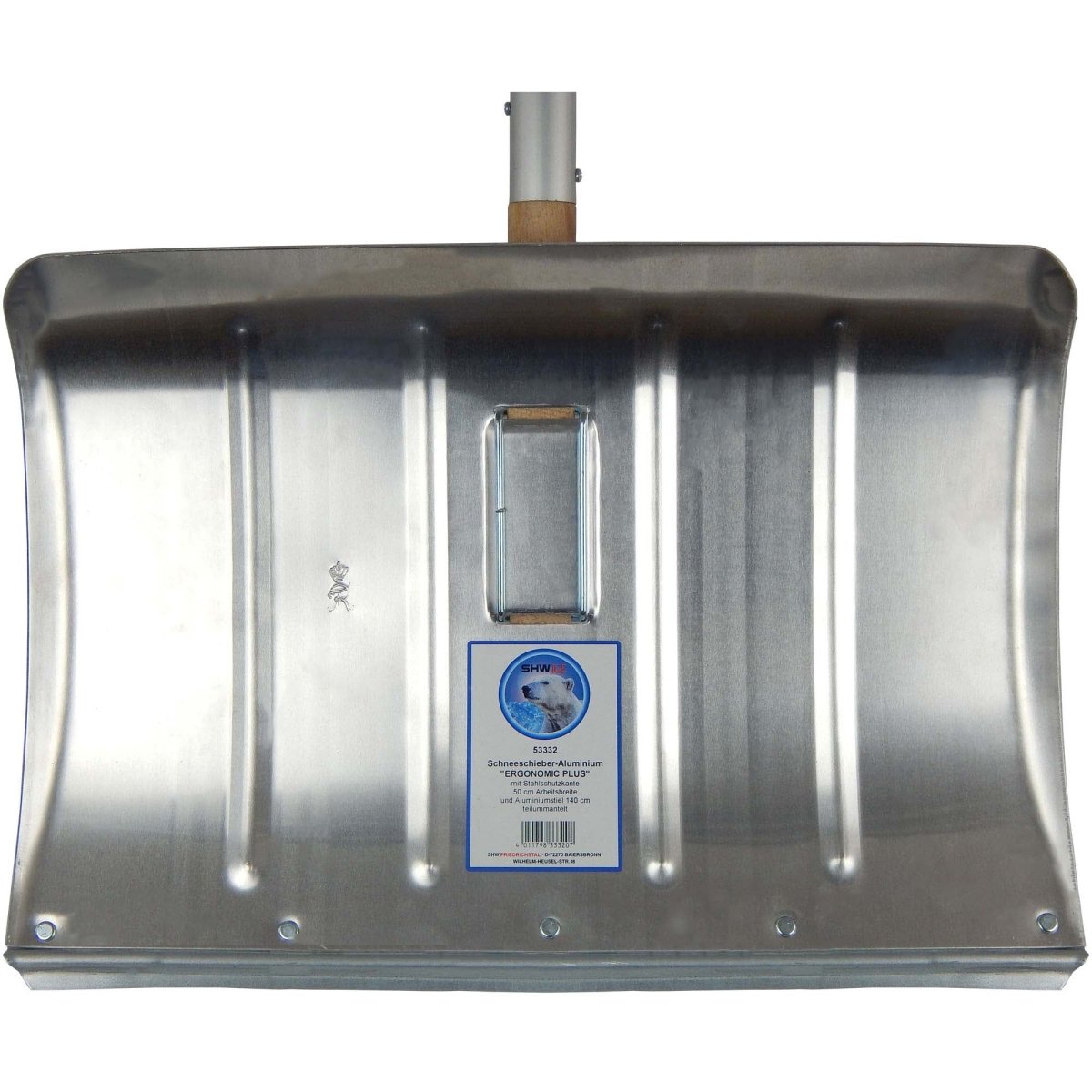 SHW Schneeschieber - Aluminium 50 cm mit Stahlkante und ergonomischem Stiel - SHW - FIRE