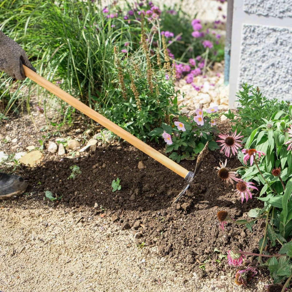 SHW Gartenhacke mit 3 Zinken & schmalem Blatt, 135 cm Eschenstiel - SHW - FIRE