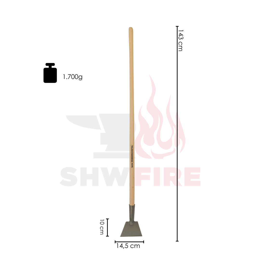 SHW Eisstößer gehärtet silber gepulvert mit Buchenstiel 130 cm - SHW - FIRE