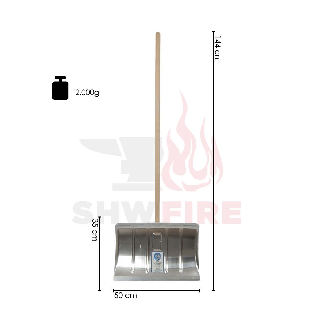 SHW Schneeschieber - Aluminium mit Aluminiumkante und Holzstiel - SHW - FIRE