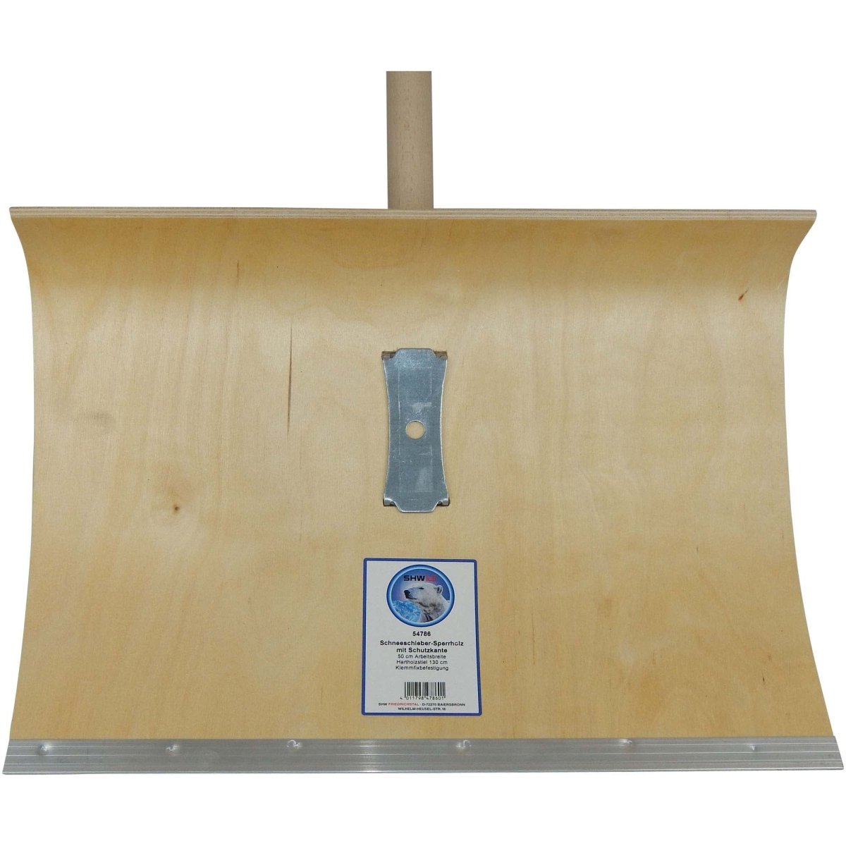 SHW Schneeschieber - Sperrholz Blatt 5 - fach verleimt, 50 cm breit, mit Holzstiel - SHW - FIRE