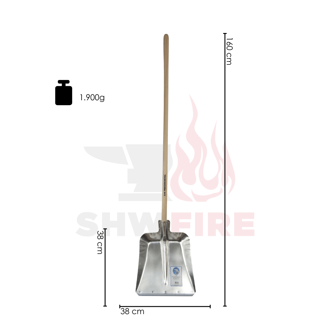 SHW Hallenser Alu - Randschaufel ''Profi'' mit Stahlschutzkante und Hartholzstiel - SHW - FIRE
