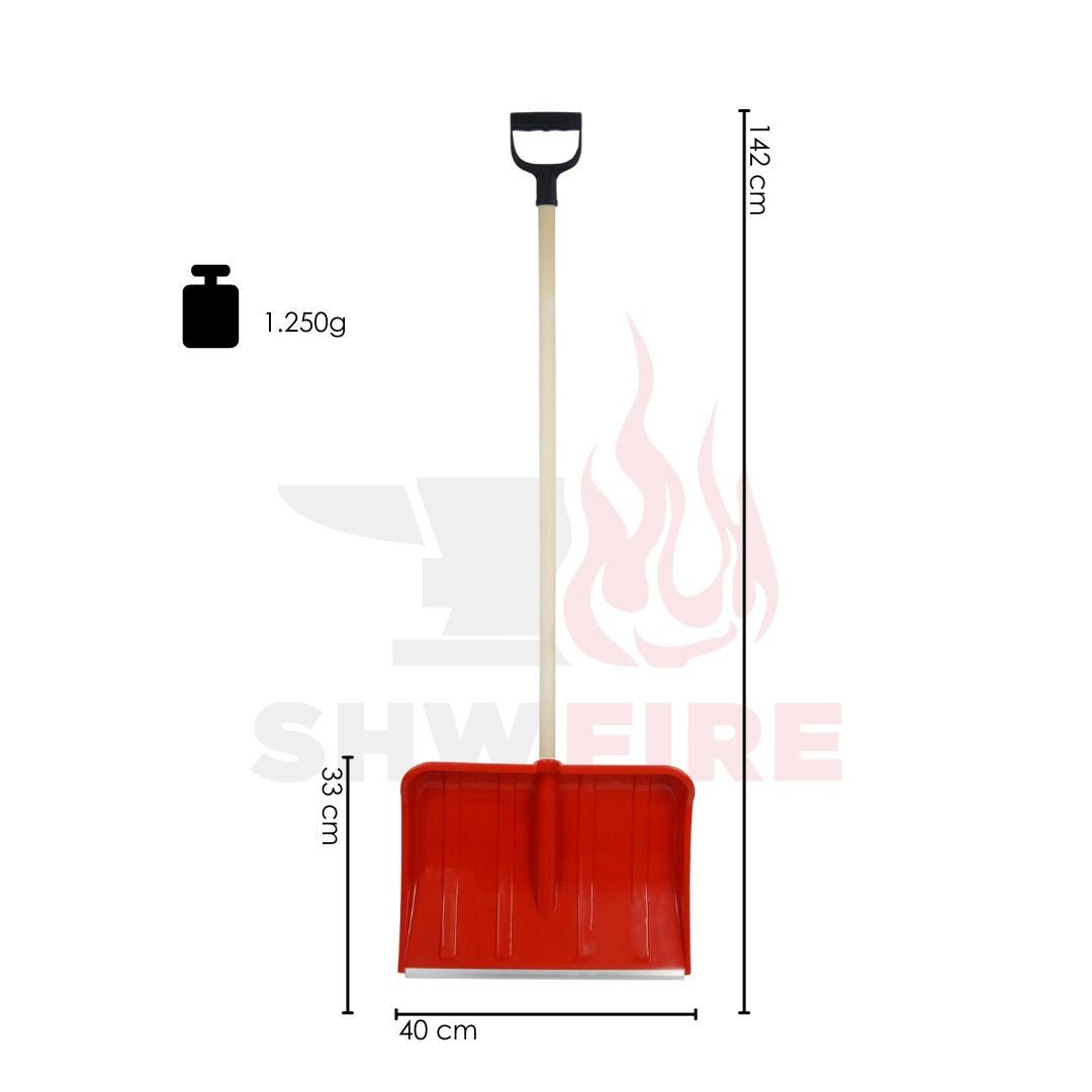 SHW Schneeschieber - Kunststoff mit Stiel und D - Griff - SHW - FIRE