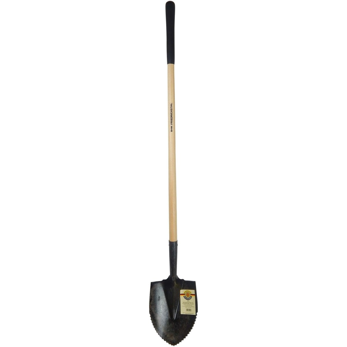 SHW Spatenschaufel Wellenschliff, mit schwarzem Griff und Eschenstiel 120 cm - SHW - FIRE