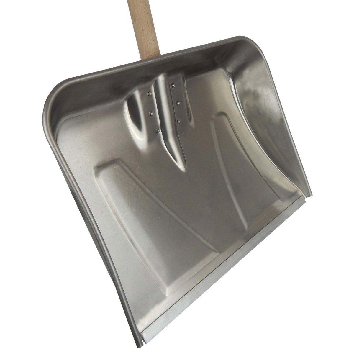 SHW Aluminium Schneeräumer mit hochgezogenem Seitenrand und Holzstiel - SHW - FIRE