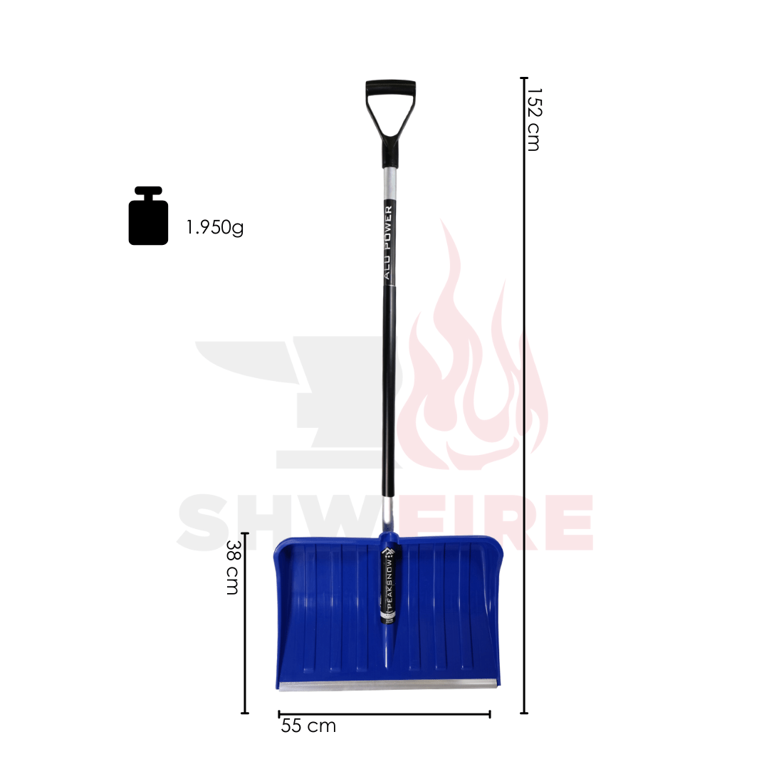 SHW Schneeschieber - Kunststoff 55 cm mit ergonomischem Stiel Blau - SHW - FIRE