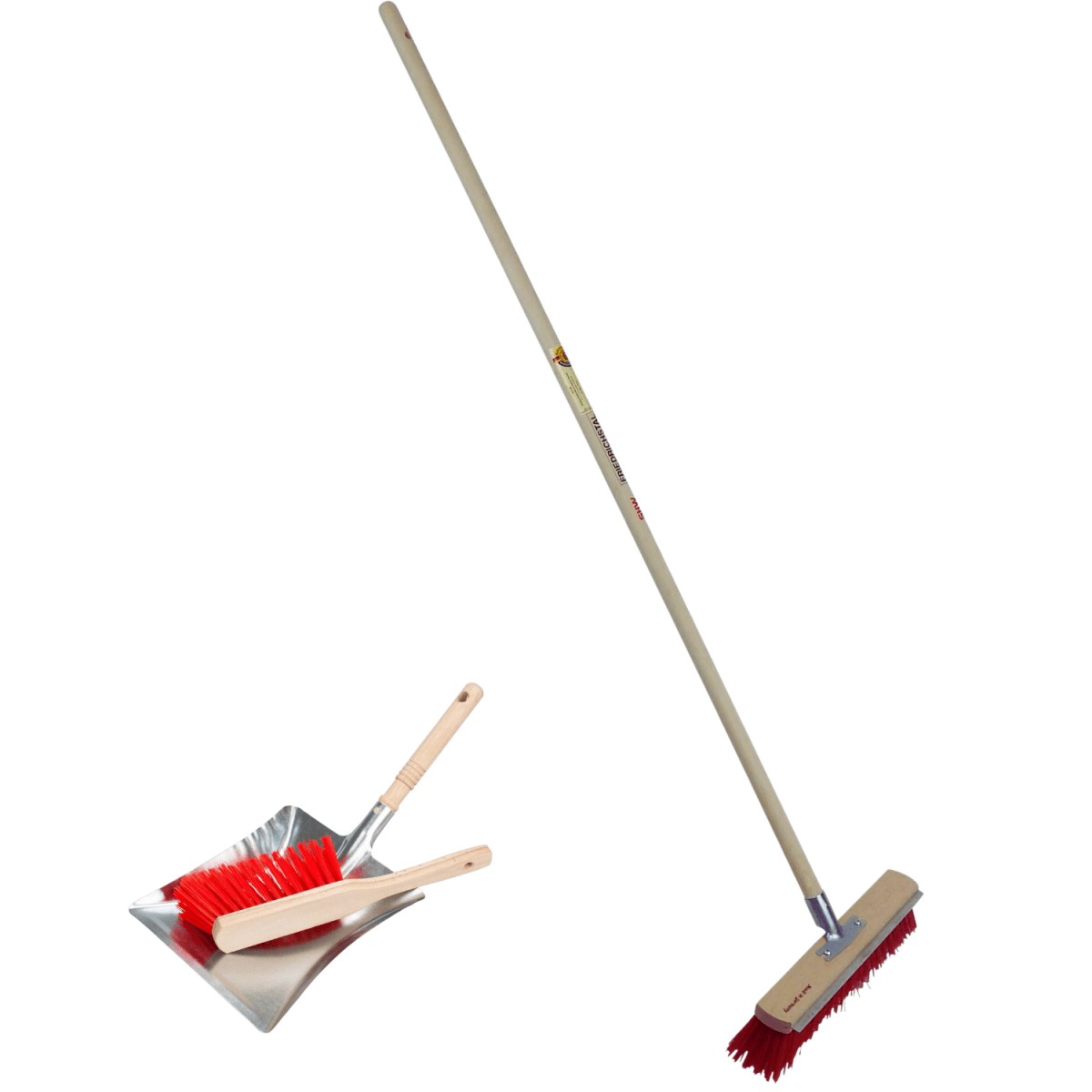 SET Kehrgarnitur Straßenbesen + Kehrschaufel + Handfeger - SHW - FIRE