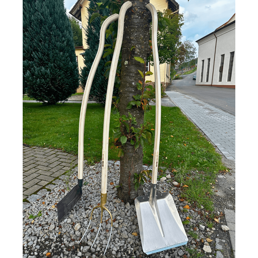 SHW Streugabel mit Federdülle und Ergo - Line Buchen - Pappel - Stiel - SHW - FIRE