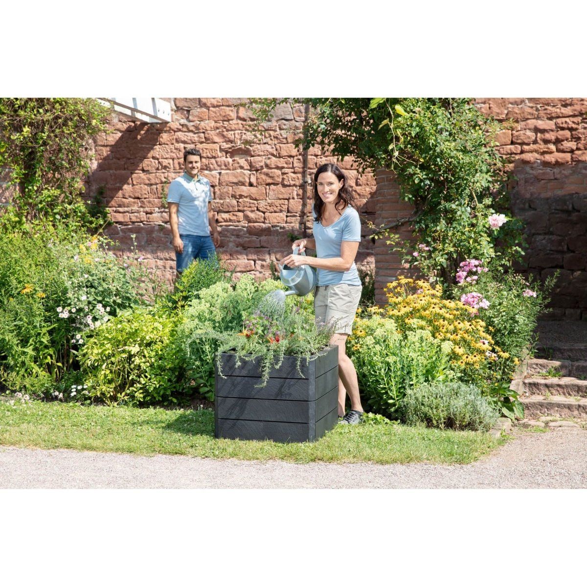 GARANTIA Hochbeet mit Wassersparsystem - Stone - SHW - FIRE