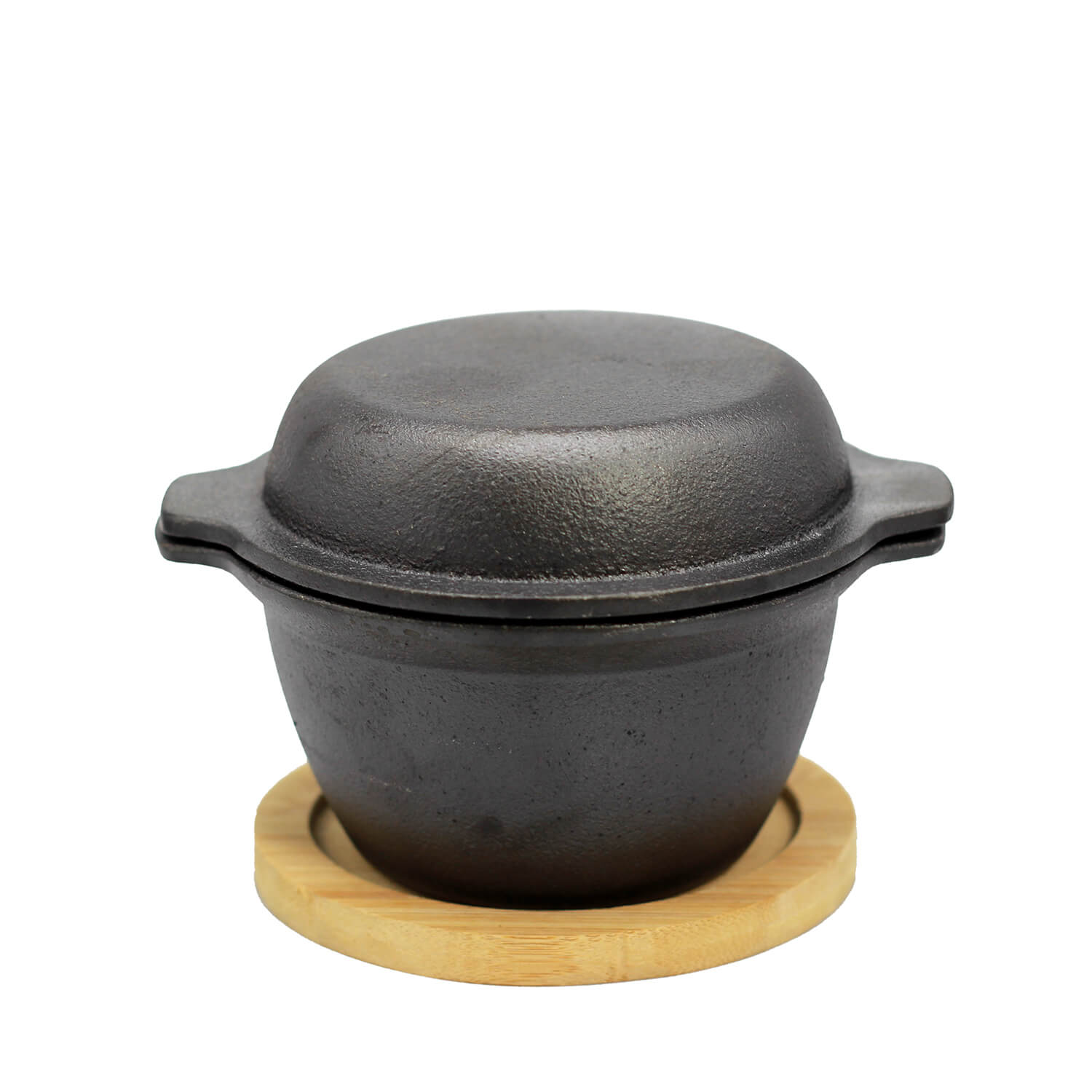 ALLGRILL Gusstöpfchen mit Deckel Ø 10 x 9 cm und Holzuntersetzer  ALLGRILL    - Flammerando